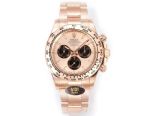 Rolex Daytona 904L Steel 40mm Ceramic Bezel Platinum Markers Rose Gold Face RG Oyster Band Watch